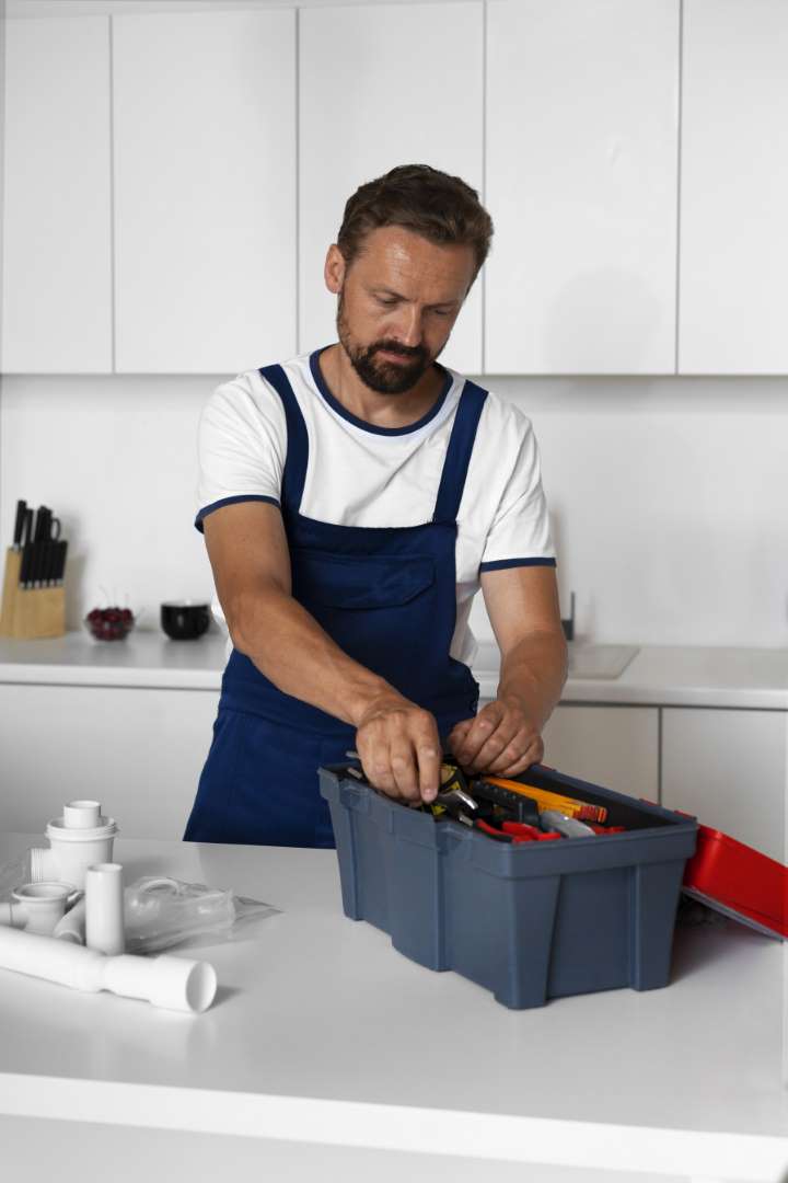 plumbing professional doing his job